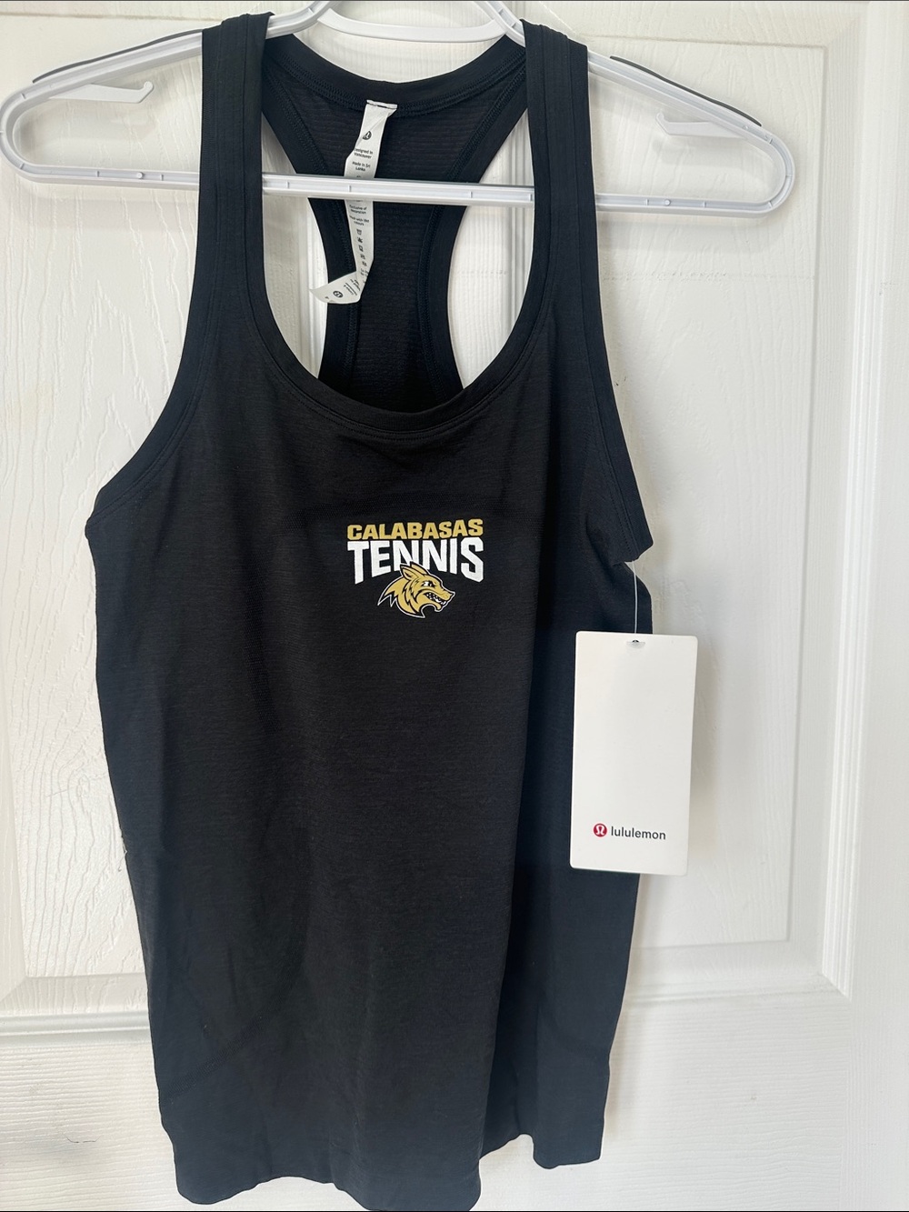 NWT Lululemon Calabasas Block Graphic Tennis Tank Black Gold